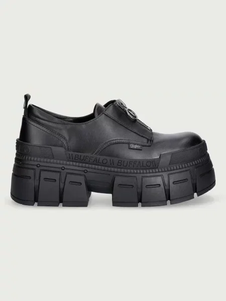 Buffalo mocasini pentru bărbați Gopher Front Zip Lo Bs negru