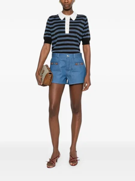 Pantaloni scurți din denim Gucci albastru
