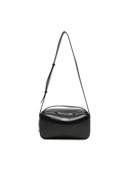 Torebka Emporio Armani skórzana z logo czarna