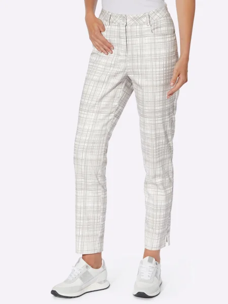 Heine Pantaloni gri / gri închis alb