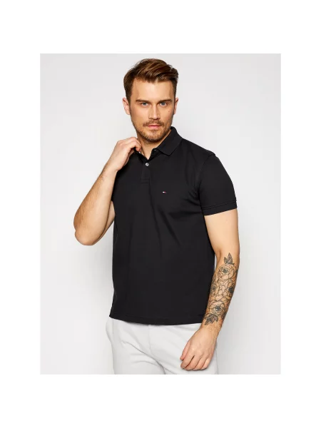 Tommy Hilfiger Polo majica Regular Fit črna