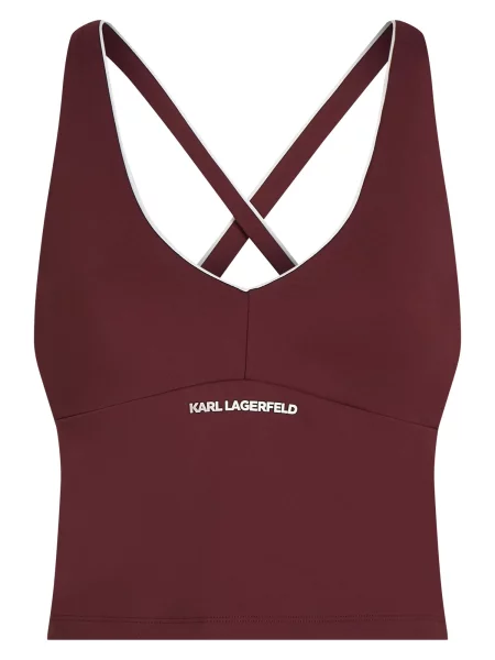 Karl Lagerfeld Top roșu bordeaux alb