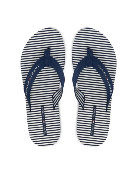 TOMMY HILFIGER Flip-flops ITHACA albastru închis alb