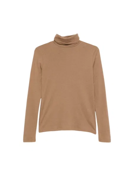Sweter Majestic Filatures z długim rękawem beżowy