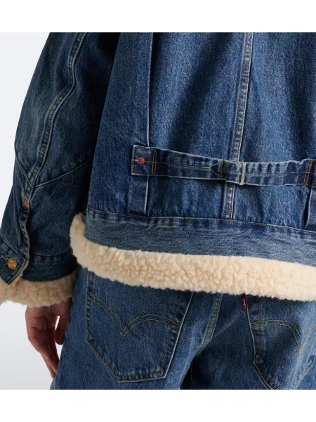 Geacă de blugi Sacai din piele albastru