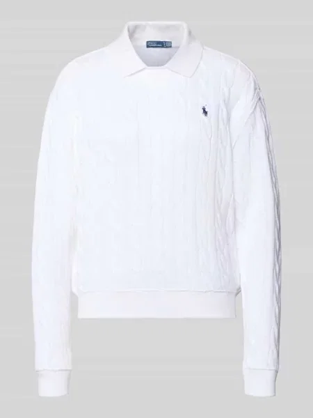 Sweter w kroju regular fit z kołnierzykiem polo Polo Ralph Lauren biała