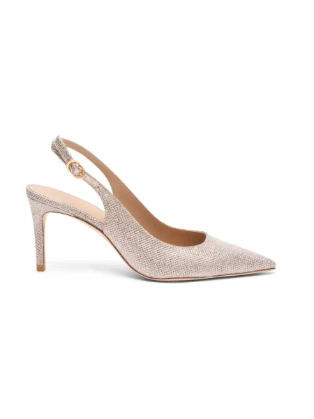 Czółenka Stuart Weitzman skórzana z otwartą piętą różowa