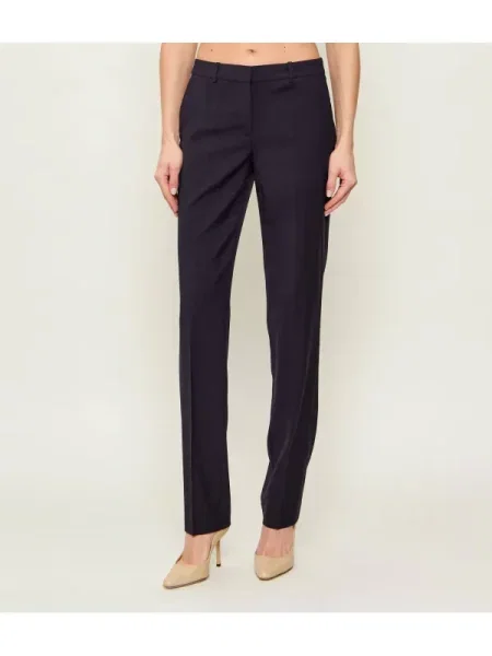 BOSS BLACK de lână pantaloni tameah negru