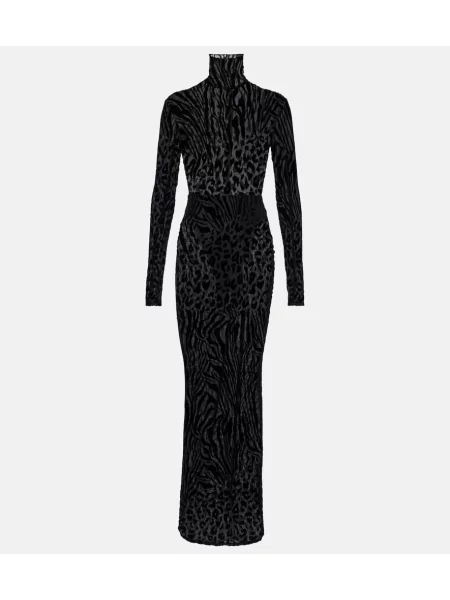 Rochie maxi Alex Perry cu imagine transparente cu imprimeu animal print negru