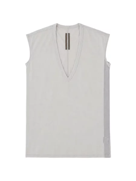 Tricou Rick Owens Drkshdw fără mâneci cu decolteu în V alb