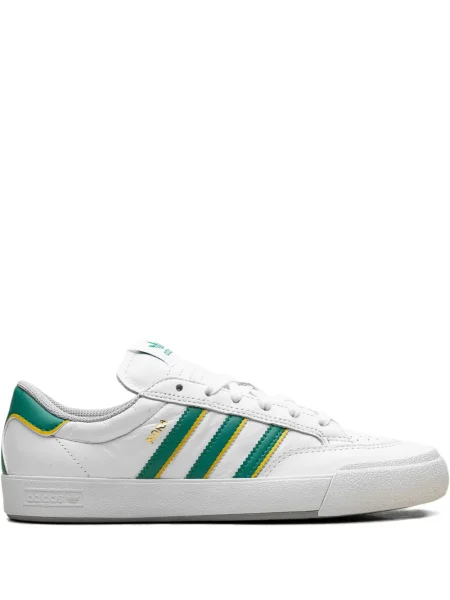 Sneakerși Adidas Gazelle cu dungi din piele de căprioară alb
