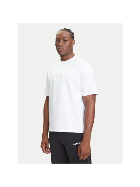 Calvin Klein Jeans T-Shirt Hero Monologo Relaxed Fit λευκό