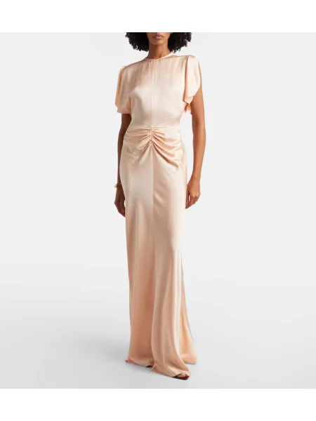 Rochie Victoria Beckham din satin bej