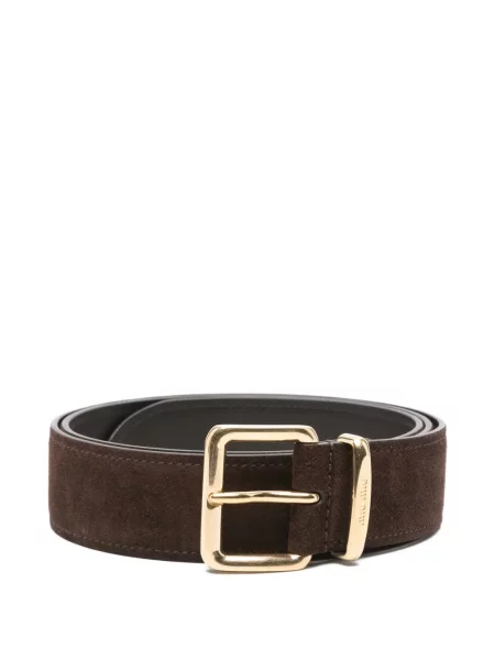 Remen Miu Miu od brušene kože smeđa