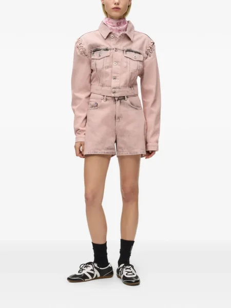 Τζιν σορτς Karl Lagerfeld Jeans σχέδιο με πέντε τσέπες ροζ