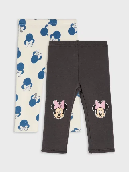 Sinsay Zateplené legíny 2 pack Minnie Mouse šedá
