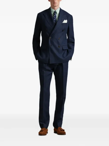 Czapka z daszkiem Polo Ralph Lauren w kratkę z twillu biznesowa niebieska