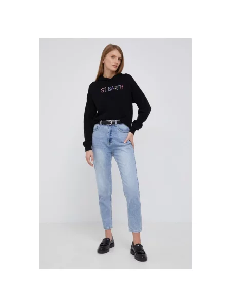 Sweter Mc2 Saint Barth wełniany z kapturem czarny