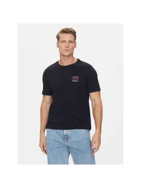 Tommy Hilfiger T-Shirt Stack Σκούρο Regular Fit μπλε