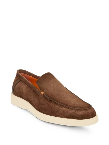 Chiloți Santoni din piele de căprioară slip-on maro