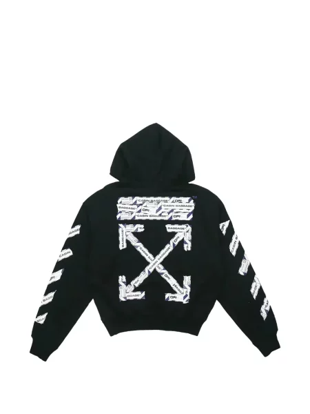 Hanorac cu glugă Off-white cu imagine alb