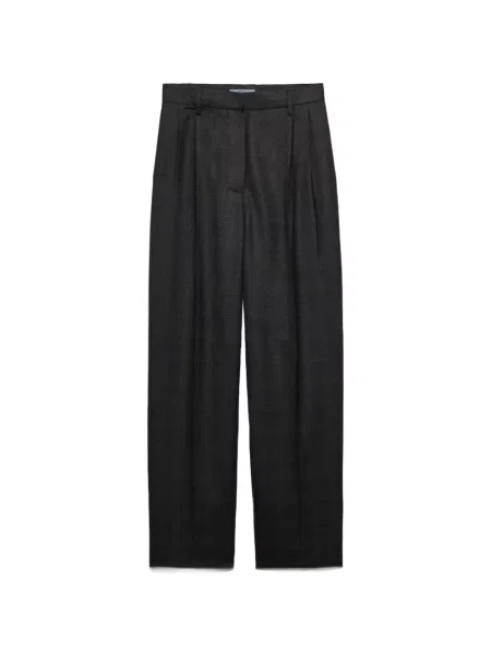 Pantaloni Prada de lână în carouri gri