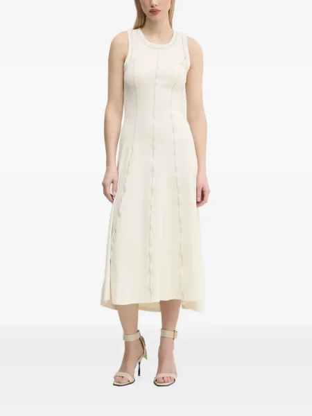 Sukienka midi Desigual bez rękawów do kolan garniturowa biała