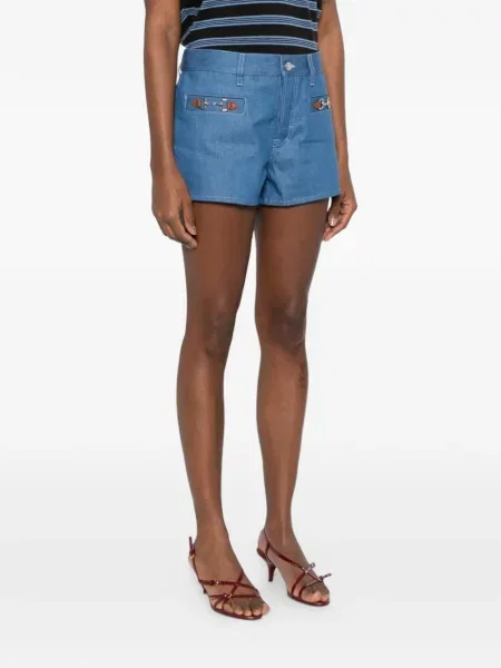 Pantaloni scurți din denim Gucci albastru