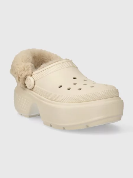 Botki Crocs beżowe