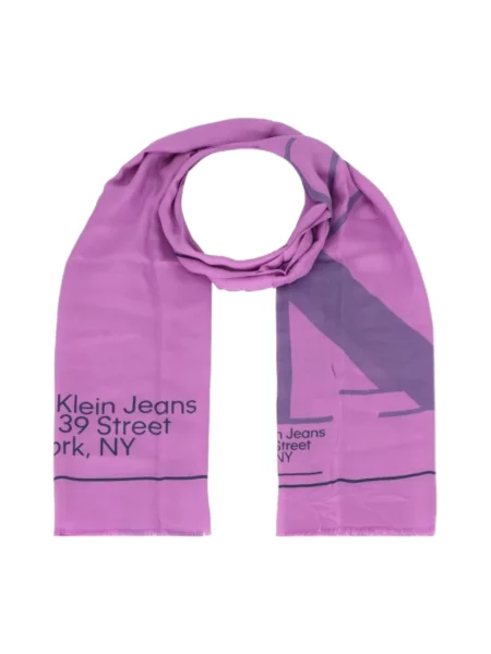 Szal Calvin Klein elegancka fioletowa