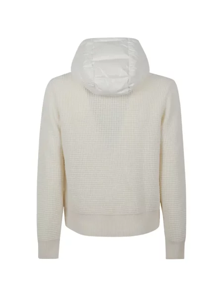 Hanorac cu glugă Moncler tricotate alb