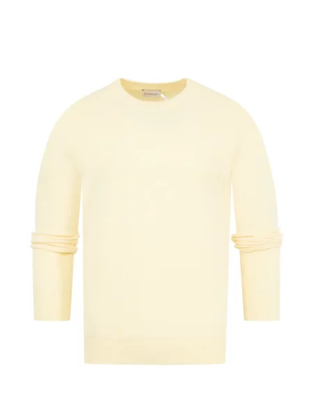 Pulover Moncler cu decolteu rotund galben