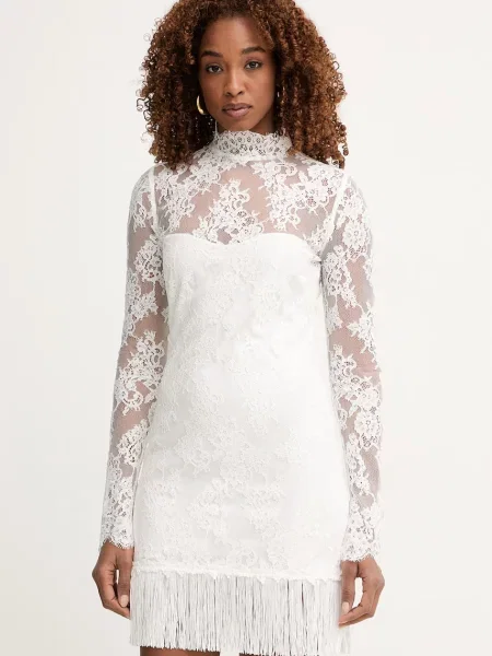Retrofete rochie din dantelă Xylina bej