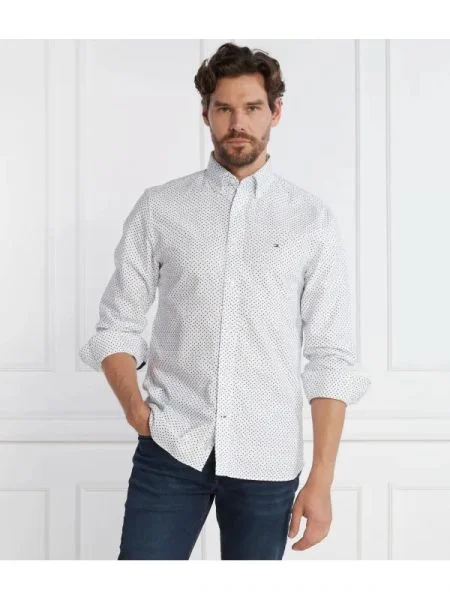 Tommy Hilfiger Cămașă OXFORD DOT PRINT RF alb