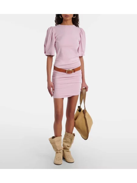 Rochie Isabel Marant din jerseu drapată roz