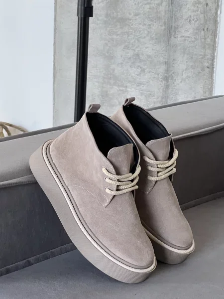 Замшевые сапоги Innoe бежевые