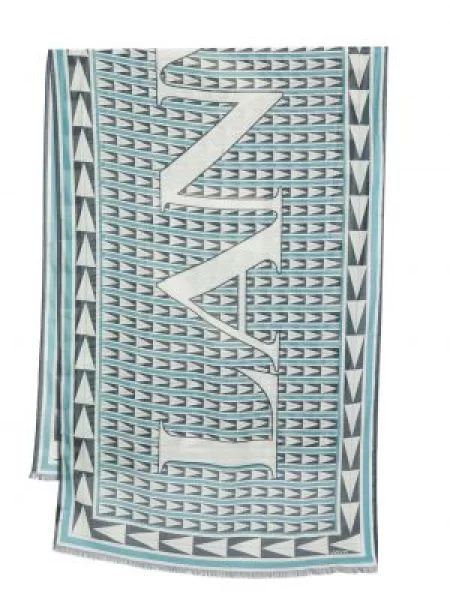 Fular Lanvin cu imagine cu imprimeu geometric albastru