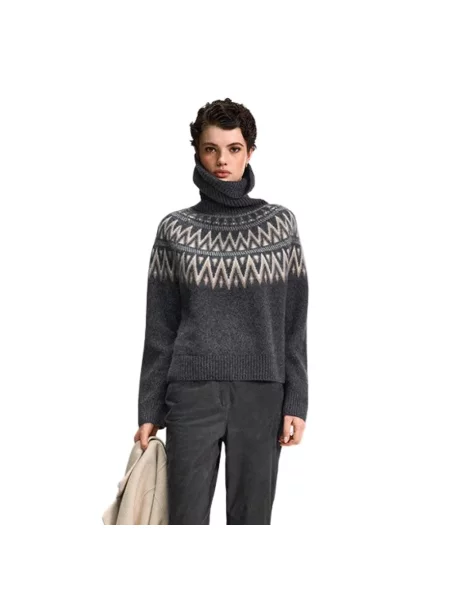 Sweter Riani z kaszmiru z nadrukiem szary