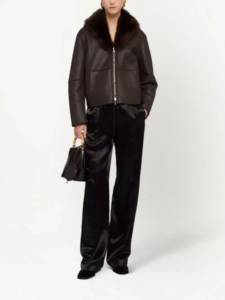 Kelnės Jil Sander satino juoda