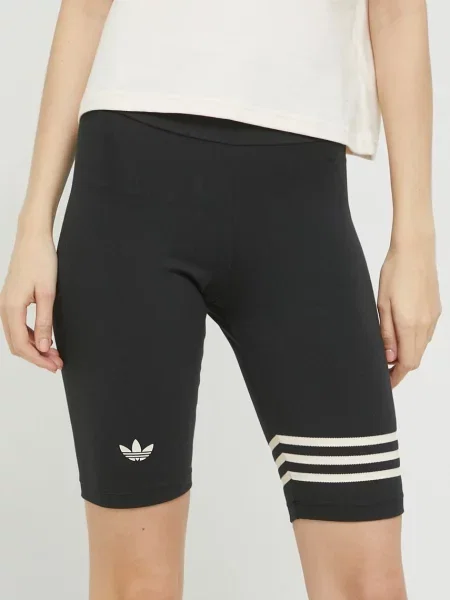 Kraťasy adidas Originals černá s potiskem high waist