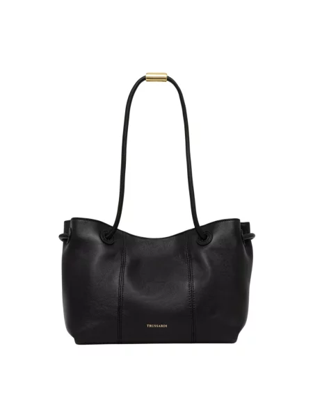 Trussardi torebka shopper skórzana czarna