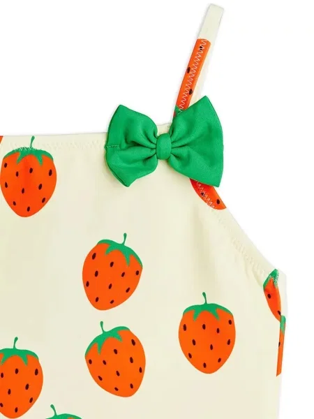Mini Rodini egyrészes fürdőruha gyerek Strawberries bézs