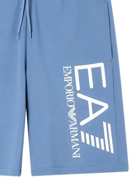 Шорти Ea7 Emporio Armani с принт с връзки синьо