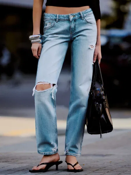 Bershka Jeans denim albastru