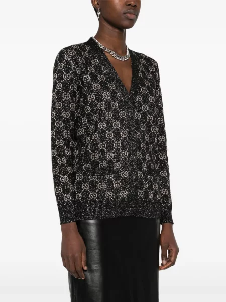 Cardigan Gucci din jacard negru