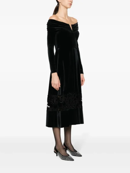 Rochie Nissa de catifea de costum negru