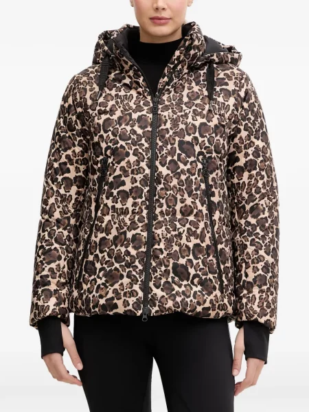Geacă Sportalm cu glugă cu imagine cu model leopard maro