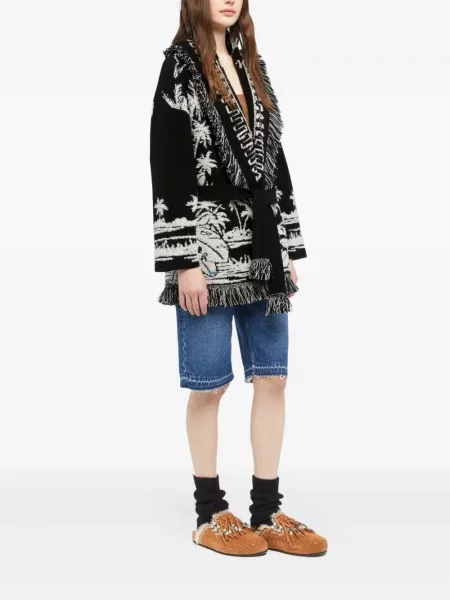 Cardigan Alanui cu franjuri negru