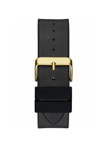 Lniany zegarek Guess czarny
