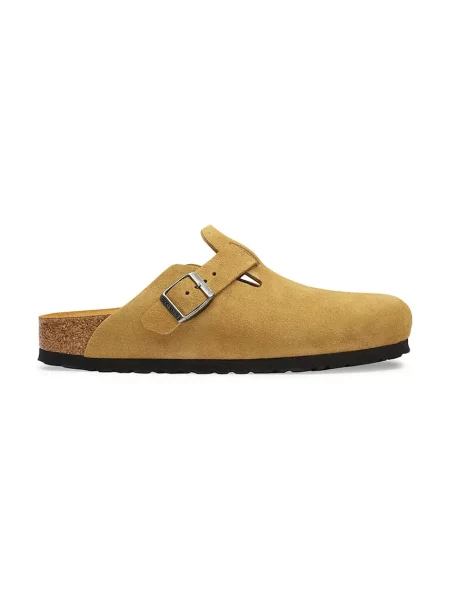 Birkenstock šľapky dámske semišové Boston Soft Footbed Suede Leather hnedá